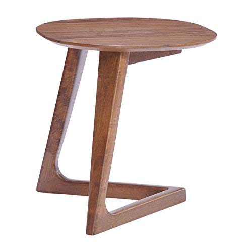 Zuo Modern 100098 Park West Side Table, Mid-Century Modern Style, Clean Lines and Walnut Tones Make for a Perfect Accent to Any Design, Made from MFD with Wood Veneer and Rubberwood