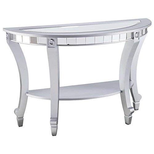 Southern Enterprises Lindsay Glam Demilune Mirrored Console Table