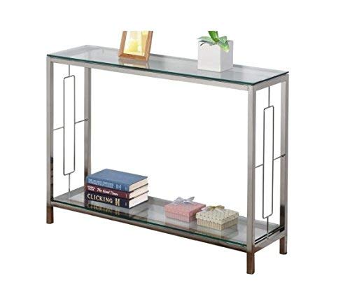 Athena Modern Contemporary Glass Console Table With Storage