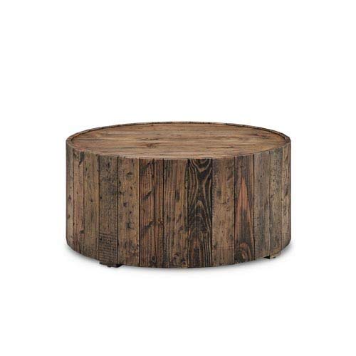 Magnussen T4017-45 Dakota Reclaimed Wood Round Cocktail Table with Casters, 16.5