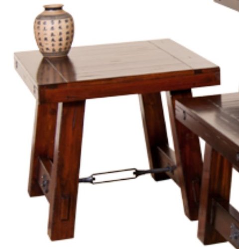 Sunny Designs Vineyard End Table in Rustic Mahogany