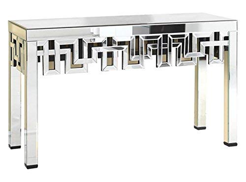 Silver / Clear Mirror 16in. Wide Console Table with Mirrored Finish from the Modern Collection