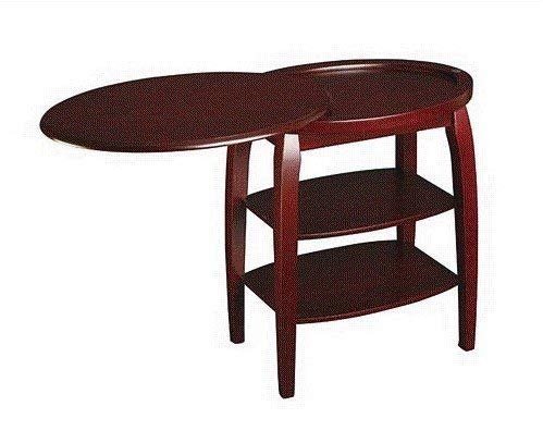 Traditional Style Cherry Finish Oval Magazine Table