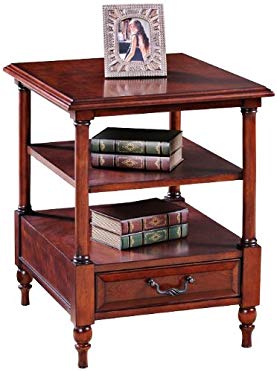 Leick Furniture Claridge Collection Cherry Tier End Table, Burnished Russet