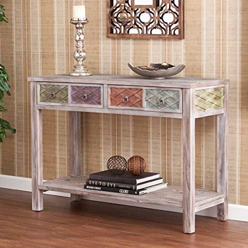 Upton Home Lafond Multicolored with Brass Finished Hardware Console / Sofa Table (30.25 Inches High X 42 Inches Wide X 16 Inches Deep)