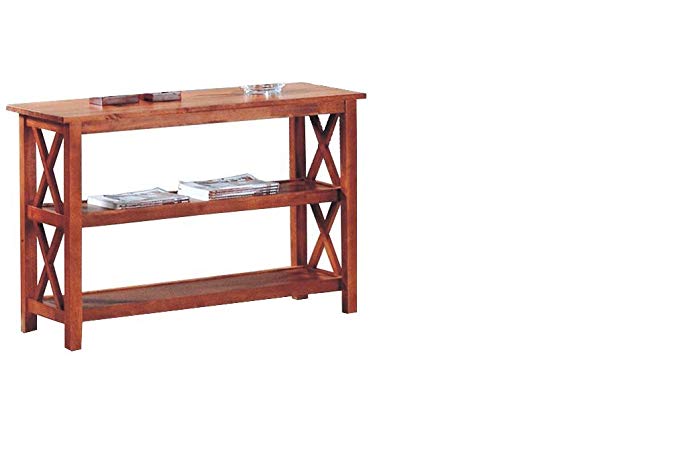 Cross Design Brown Finish Console Sofa Table