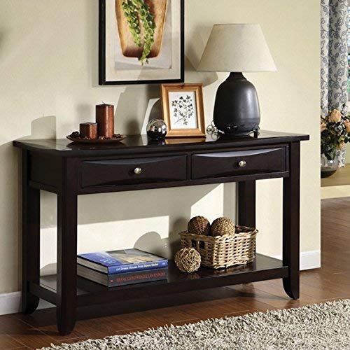 Decorative Contemporary Modern Traditional Transitional Brown Two-drawer Sofa Table