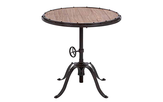 Deco 79 Metal Wood Round Table Accent Collection, 30 by 30-Inch, Brown