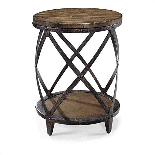 Beaumont Lane Round Accent Table in Distressed Pine