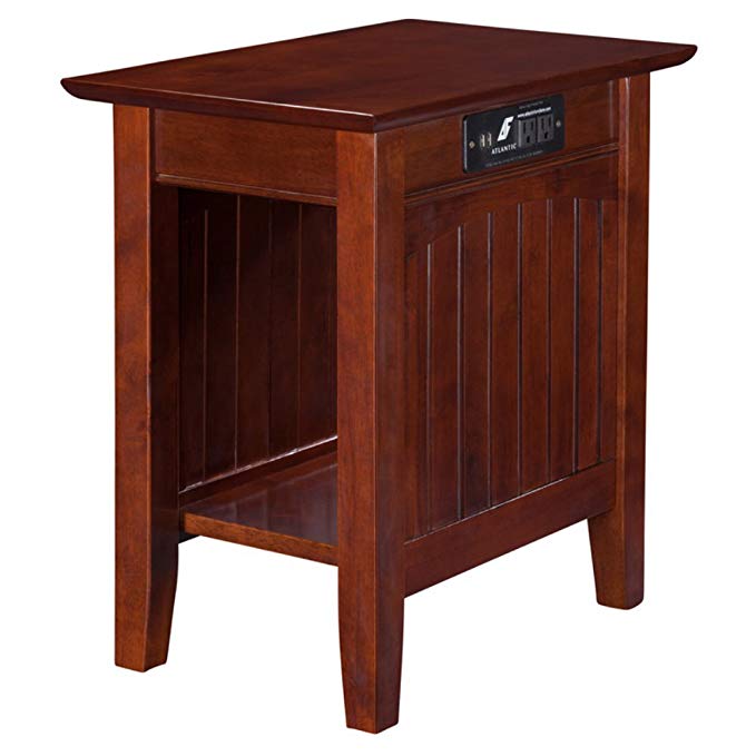 Atlantic Furniture Charlotte Chair Side Table with Charging Station