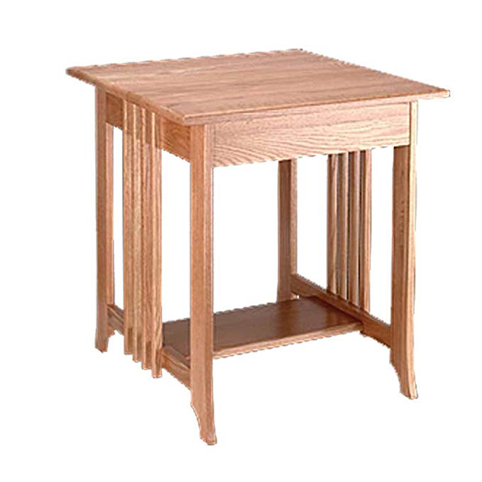 Renovator's Supply End Tables Living Room Unfinished Oak Mission End Table 24.5 Inch Height