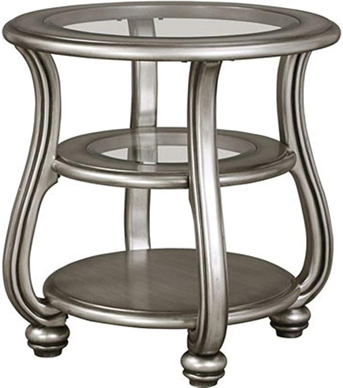 Ashley Coralayne Round End Table in Silver