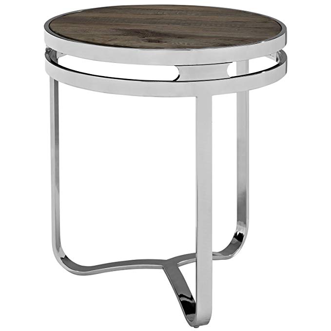 Modway Provision Wood Top Side Table, Brown