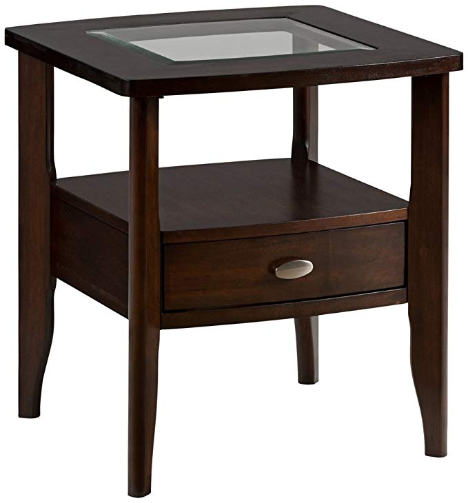 Jofran Montego Merlot Square End Table with Small Drawer