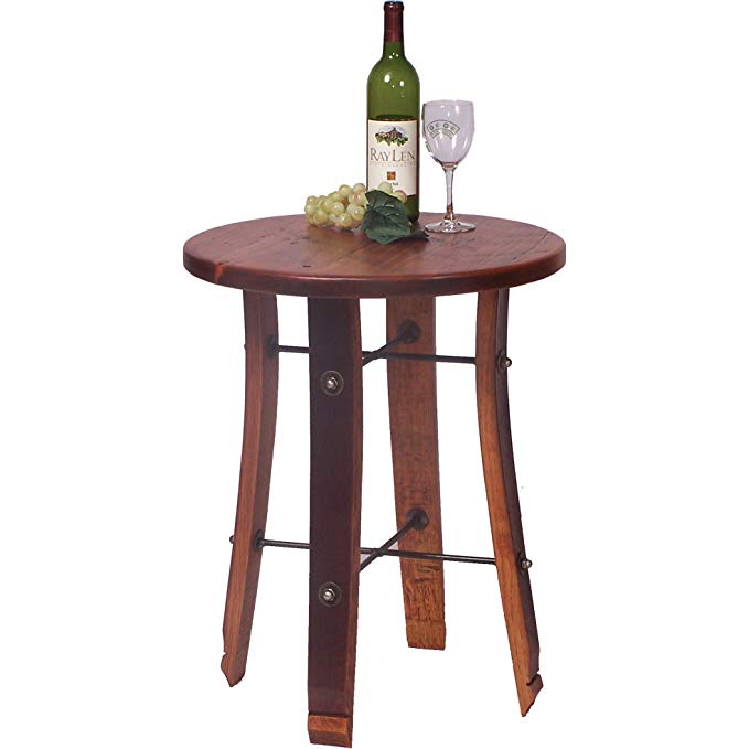 2 Day Designs Reclaimed Wine2Night Round Stave End Table