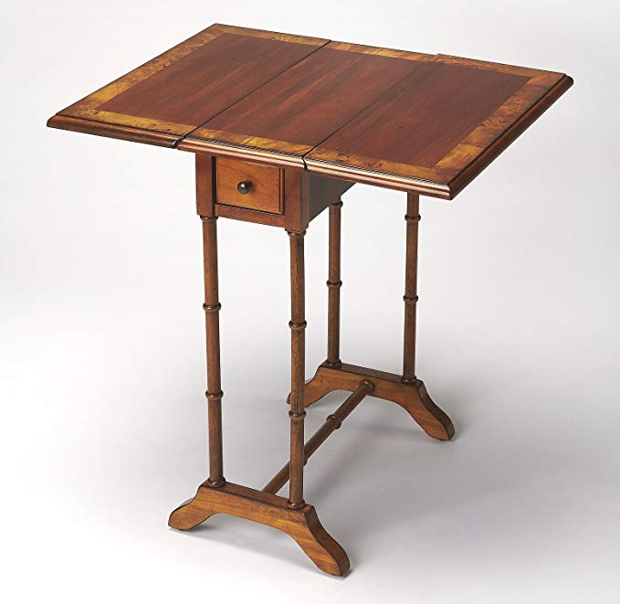 Accent Furniture - Mayfair Drop Leaf Table - Accent Table - Olive Ash Burl Finish