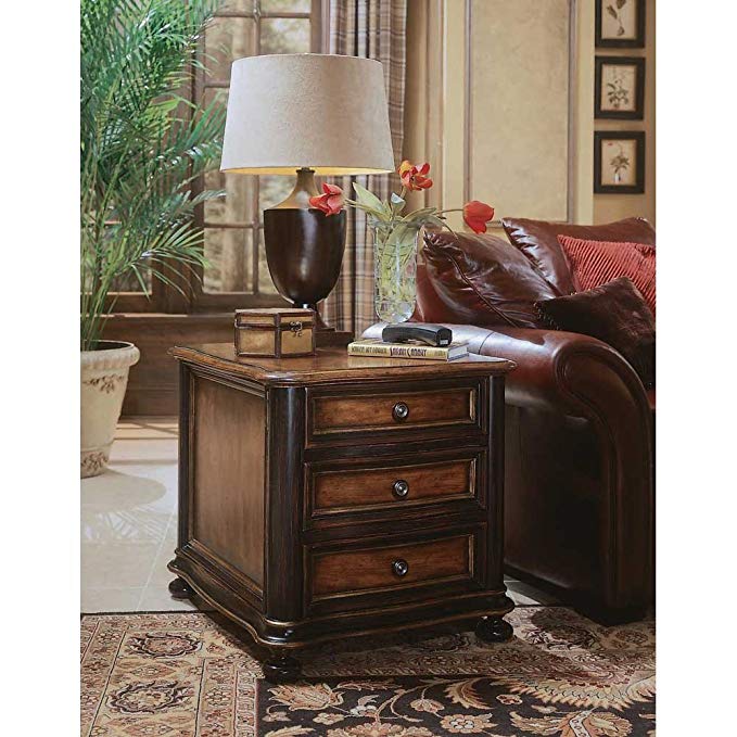 Hooker Furniture Preston Ridge Wood Top 3 Drawer Chairside Chest