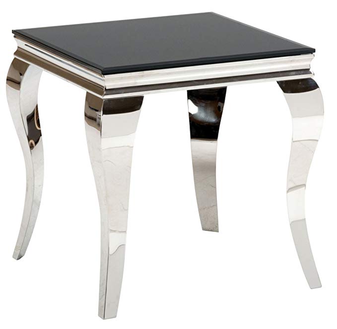 Jofran Tuxedo Glass Top End Table in Black