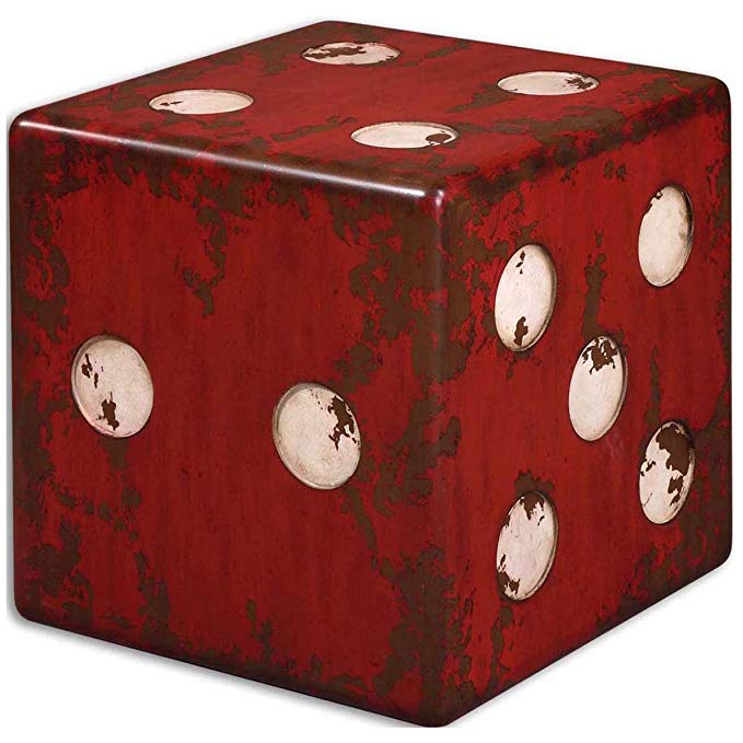 Uttermost 24168 Dice Accent Table, Red