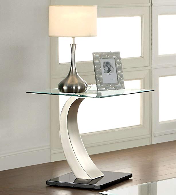 Furniture of America Kassius Modern End Table, Metallic Finish