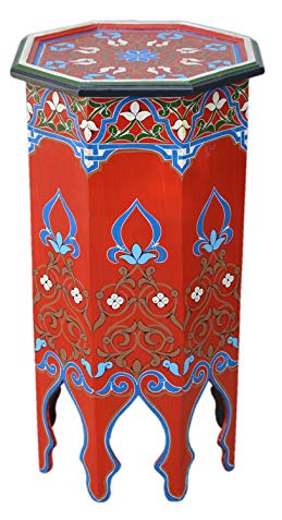 Moucharabi Painted Wood Table Red