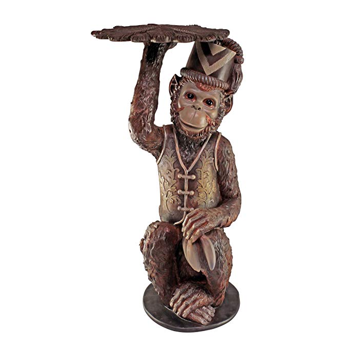 Design Toscano Moroccan Monkey Butler Sculptural End Table