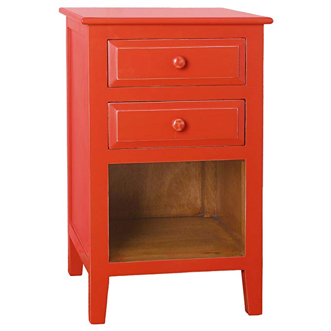 Porthos Home Contemporary Tyson Side Table, Orange