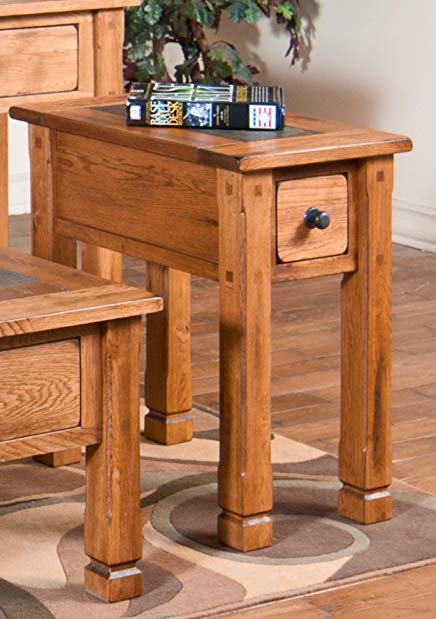 Sunny Designs Sedona End Table in Rustic Oak