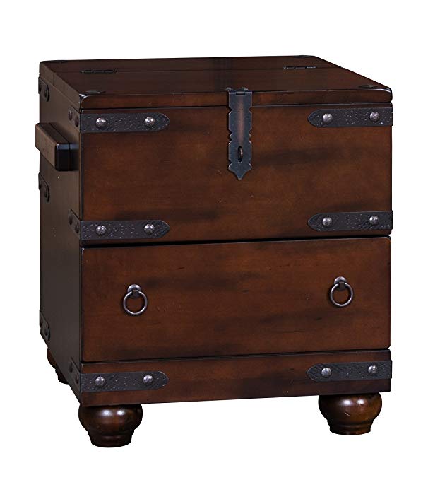 Sunny Designs Santa Fe Trunk End Table in Dark Chocolate