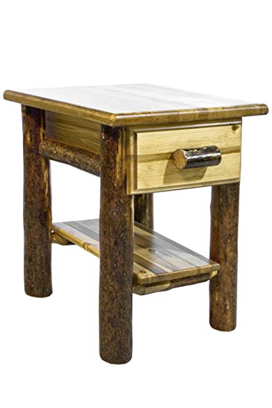 Montana Woodworks MWGCND Glacier Country Collection Nightstand/End Table with Drawer & Shelf