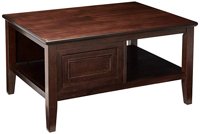 Ashley Furniture Signature Design - Larimer Coffee Table - Cocktail Height - Rectangular - Dark Brown