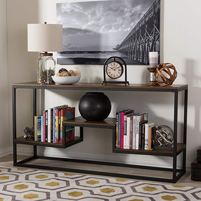 Baxton Studio Console Table in Black and Brown