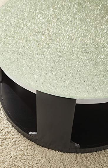 Steve Silver Croften Cracked Glass Cocktail Table with casters