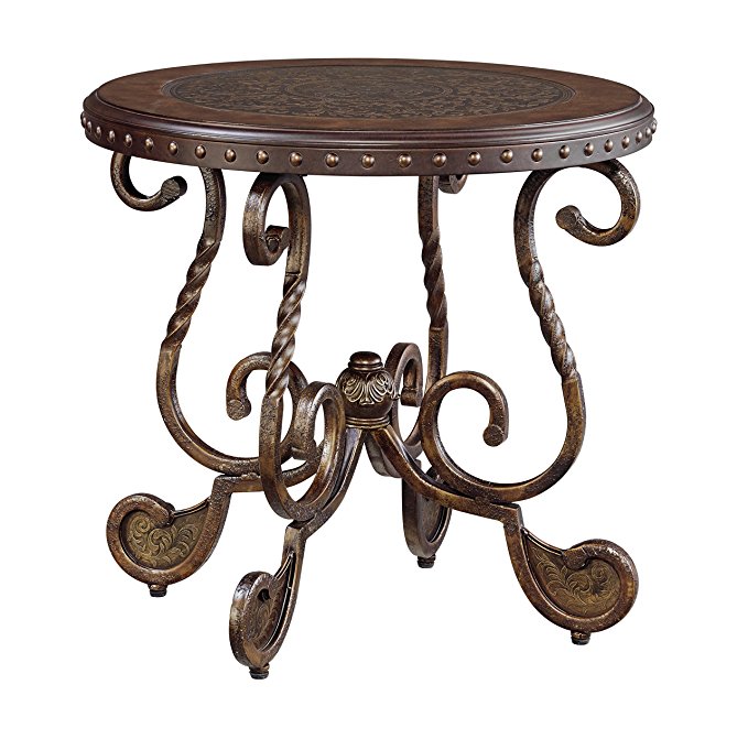 Ashley Furniture Signature Design - Rafferty End Table - Round - Vintage Brown