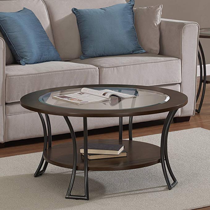 Metro Shop Carlisle Walnut/ Charcoal Grey Round Coffee Table--