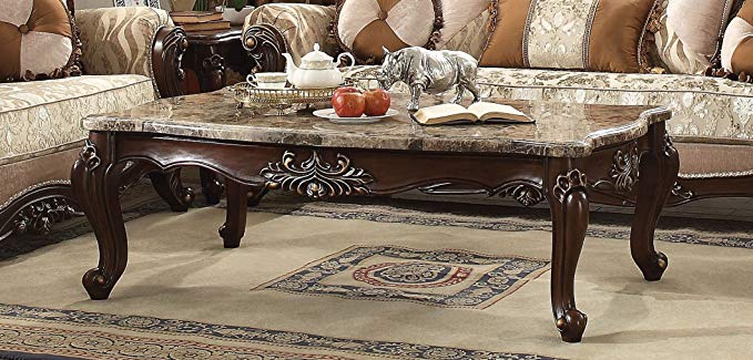 Major-Q P7081050 Luxurious Traditional French Style Marble Top Coffee Table