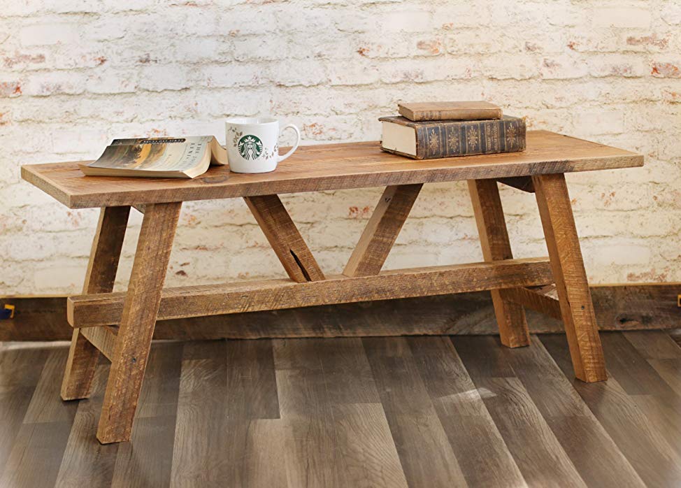 Scandinavian style reclaimed wood coffee table