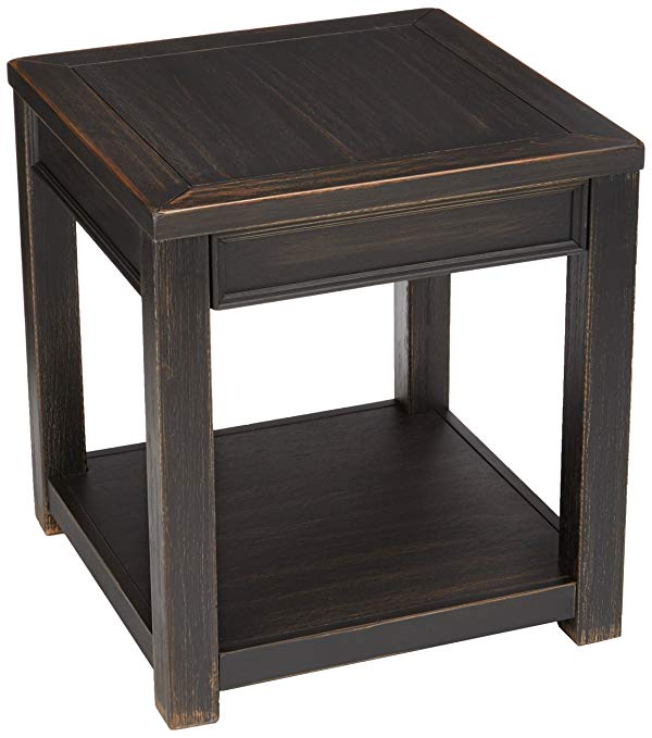 Ashley Furniture Signature Design - Gavelston End Table - Square - Rubbed Black Finish