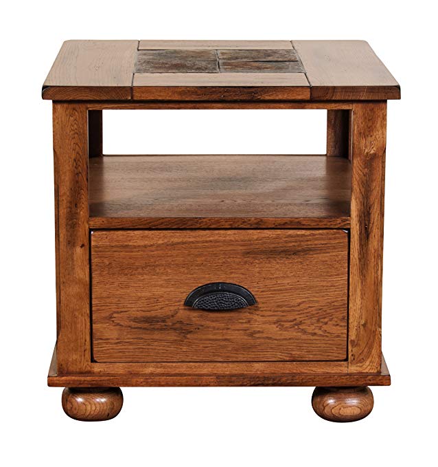 Sunny Designs Sedona End Table in Rustic Oak