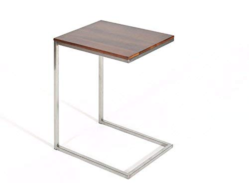 Soho Modern Walnut and Stainless Steel Laptop / C Table