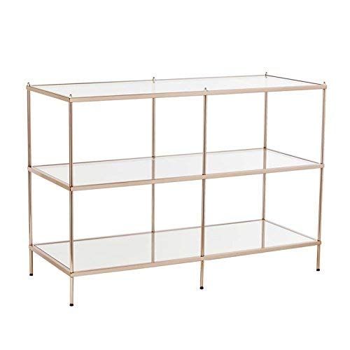 BOWERY HILL Glass Top Console Table in Gold