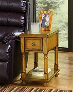 Contemporary Light Brown Chairside End Accent Table