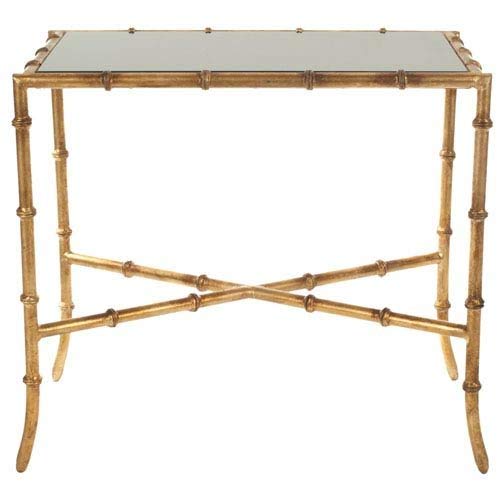 Chandler Accent Table Black/ Gold/Granite Topped