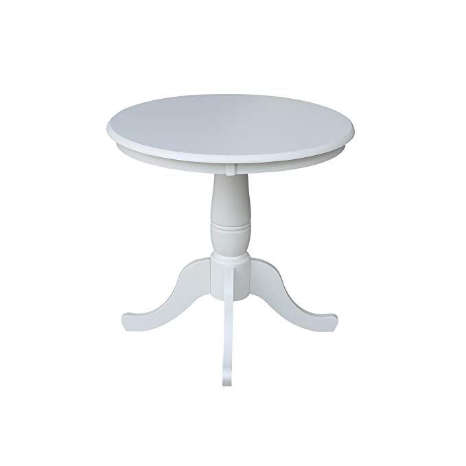 International Concepts 30-Inch Round by 30-Inch High Top Ped Table, Linen White