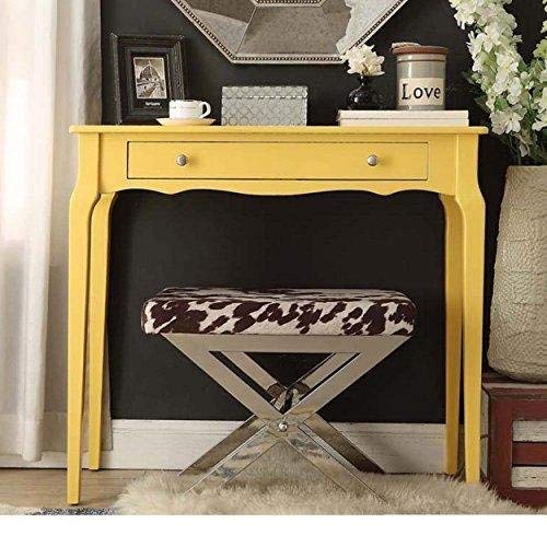 Modern Cottage Wood Narrow End Sofa Console Accent Table with Storage Drawer - (Yellow)