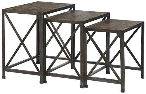 Ashley Furniture Signature Design - Vennilux Nesting End Tables - 3 Piece Table Set - Gray Brown Finish