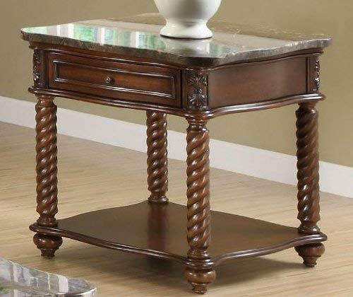 Homelegance Lockwood End Table with Marble Top