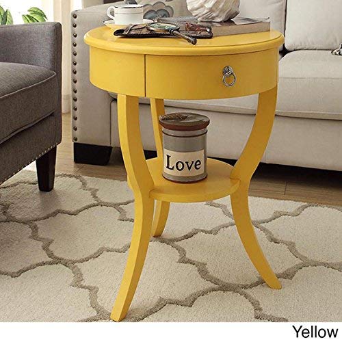 Tripod Round Wood Accent Table (Yellow)