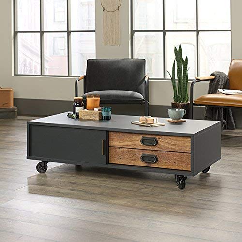 Sauder 420645 Boulevard Cafe Coffee Table, Black & Vintage Oak Finish