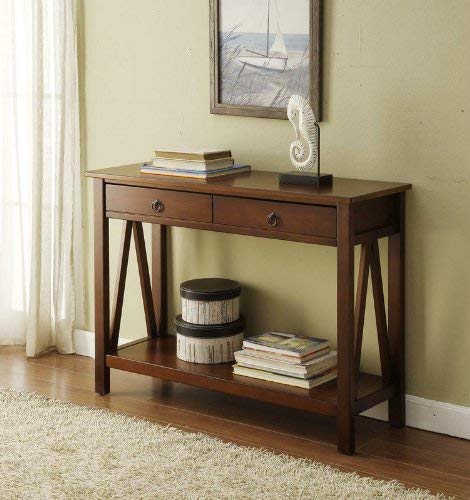 Titian Wood Console Table- Antique Tobacco